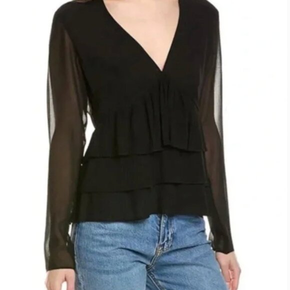 Kooples NWT Tiered Pleat Shirt - Picture 1 of 6